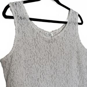 Y2K Romantic White Lace Sleeveless Tank Top